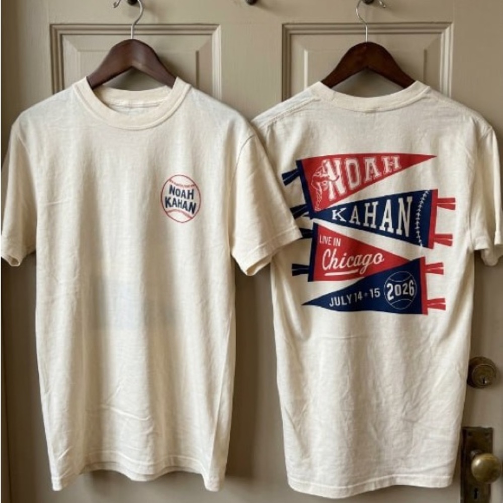 Noah Kahan Chicago 2026 Wrigley Field In Illinois T-Shirt off white